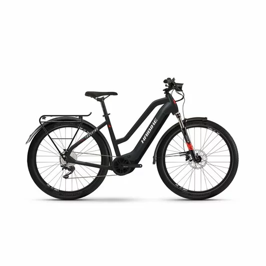 Haibike Trekking 6 Mid 2022 Electric Hybrid Bike-Black/Red 22 1 Haibike Trekking 6 Mid 2022 Electric Hybrid Bike-Black/Red 22