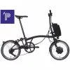 Brompton Electric P Line Urban Mid Handlebar-Midnight Black