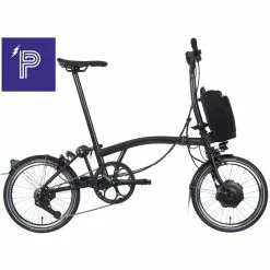 Brompton Electric P Line Urban Mid Handlebar-Midnight Black