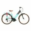 Raleigh Pioneer Trail Low Step Hybrid Bike-Aqua/Black 22