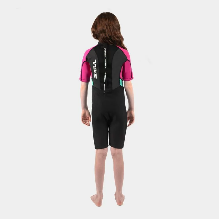 GUL Contour 3/2mm Shorty Flatlock Wetsuit Juniors-Black/Berry 3 GUL Contour 3/2mm Shorty Flatlock Wetsuit Juniors-Black/Berry - Image 3