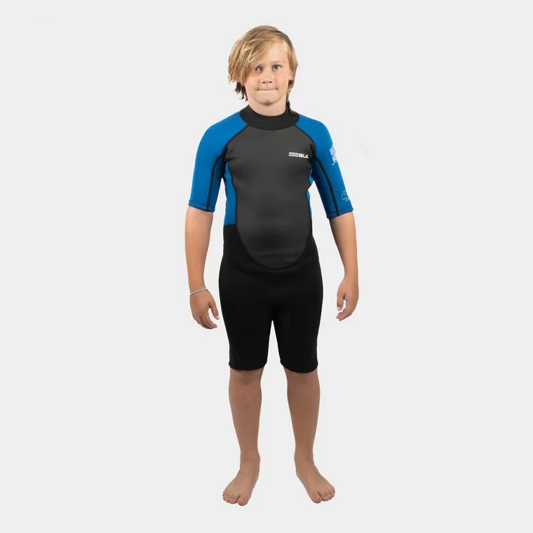 GUL Contour 3/2mm Shorty Flatlock Wetsuit Junior-Black/Blue 1 GUL Contour 3/2mm Shorty Flatlock Wetsuit Junior-Black/Blue